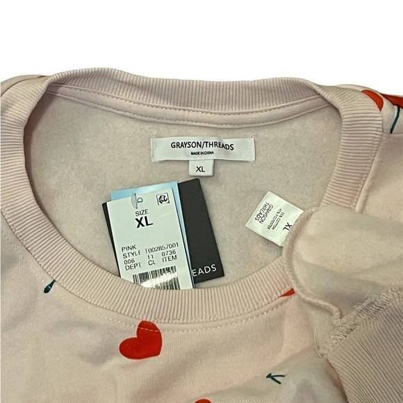 NEW Grayson Threads Pink & Red Cherry Sweatshirt Size: XL - Picture 4 of 6